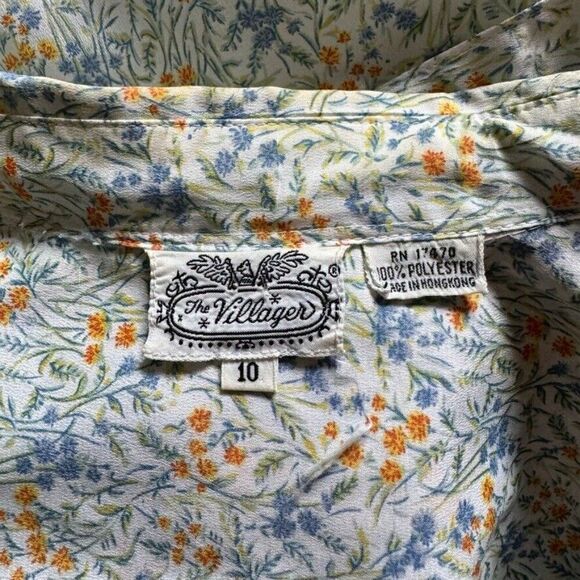 Vintage 1970s Pastel Floral Cottagecore Spring Hippie Blouse Sz S - Picture 2 of 9